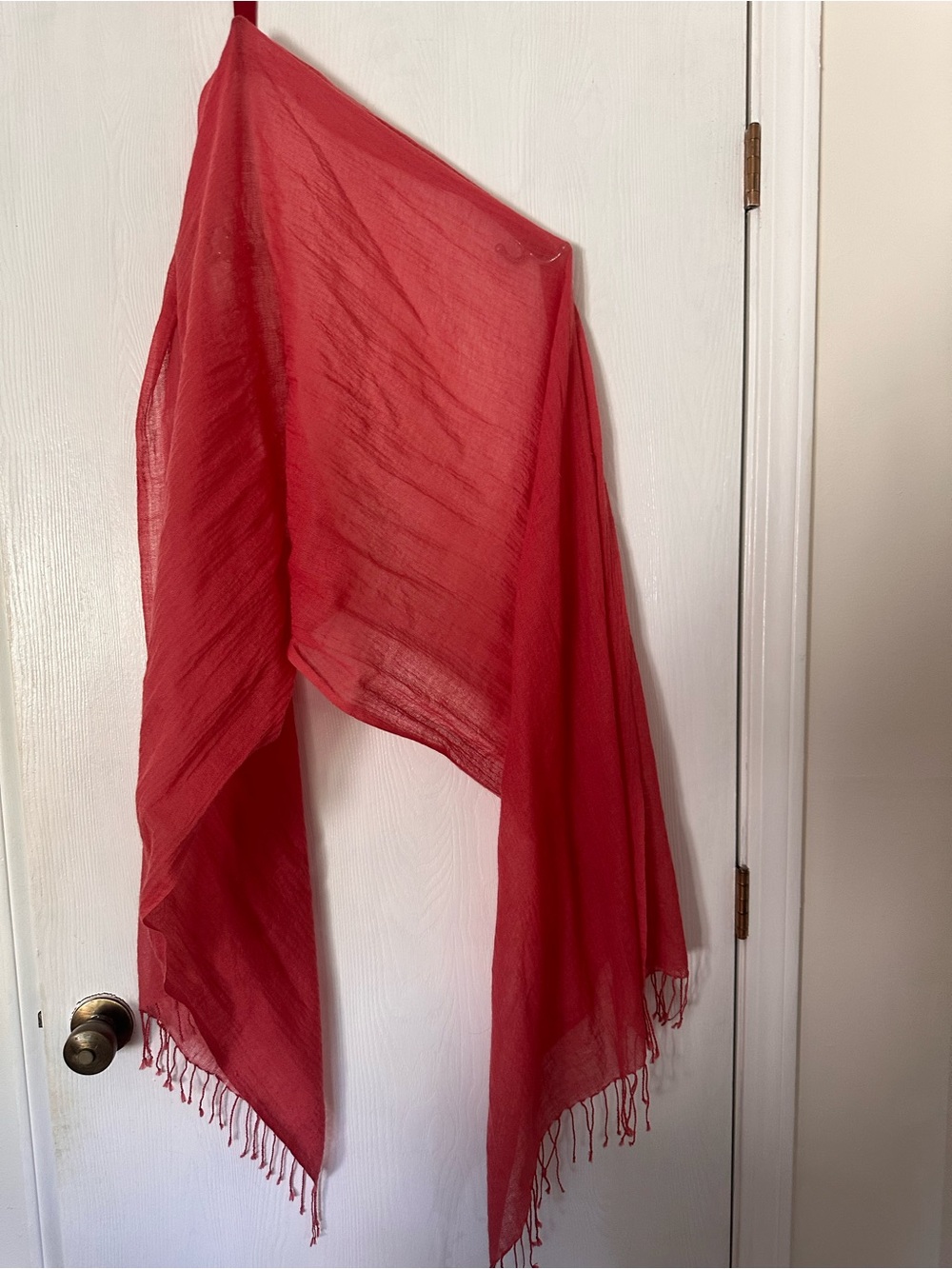 Lightweight Red Decorative Wool Scarf